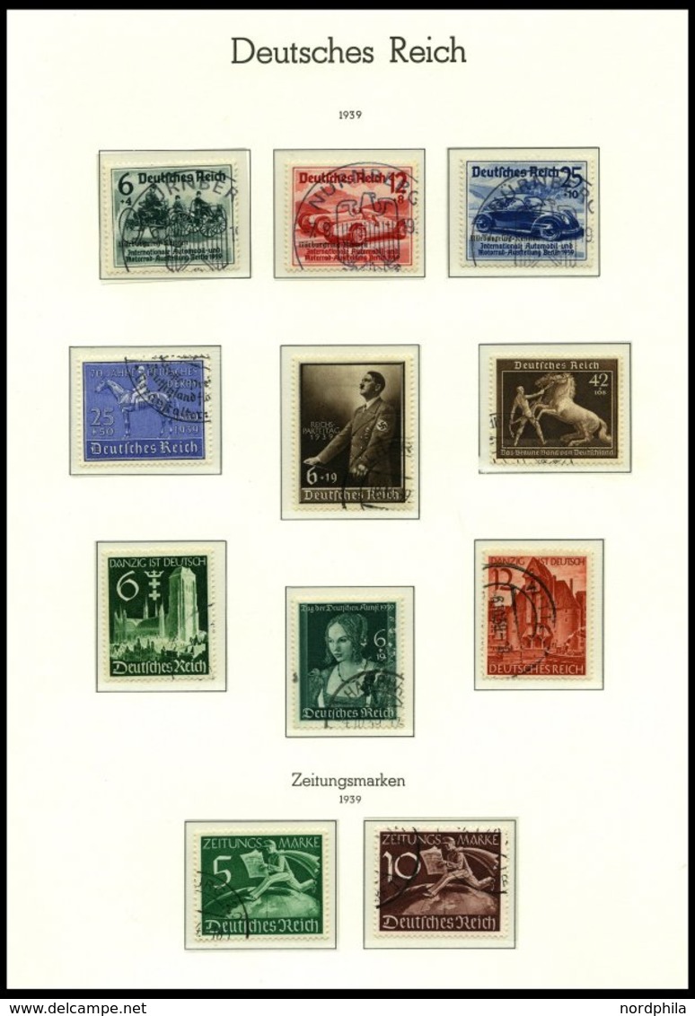 SAMMLUNGEN O, Gestempelte Sammlung Dt. Reich Von 1933-45 Im Leuchtturm Falzlosalbum, Bis Auf Nothilfe-Block, Chicagofahr - Used Stamps