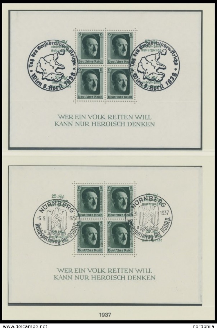 SAMMLUNGEN O, 1933-45, Bis Auf Mi.Nr. 496-98 Und Block 2 Und 3 Komplette Saubere Gestempelte Sammlung Im Lindner Falzlos - Used Stamps