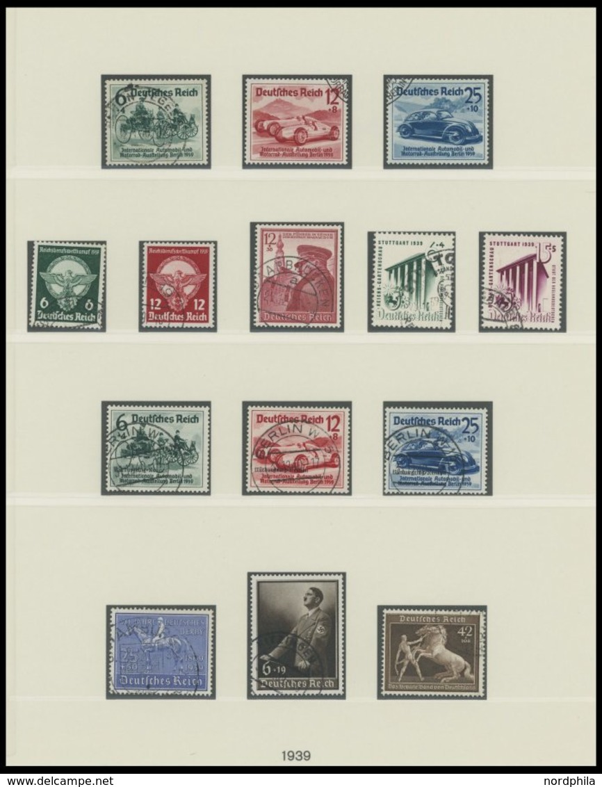 SAMMLUNGEN O, 1933-45, Bis Auf Mi.Nr. 496-98 Und Block 2 Und 3 Komplette Saubere Gestempelte Sammlung Im Lindner Falzlos - Used Stamps