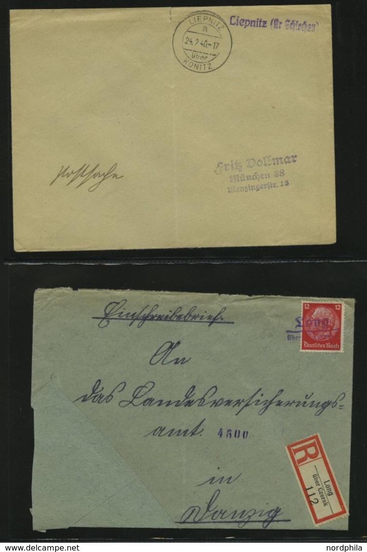 SAMMLUNGEN 1939/45, Kreis Konitz in Westpreußen, Stempelsammlung der provisorischen Entwertungen, insgesamt 55 teils seh