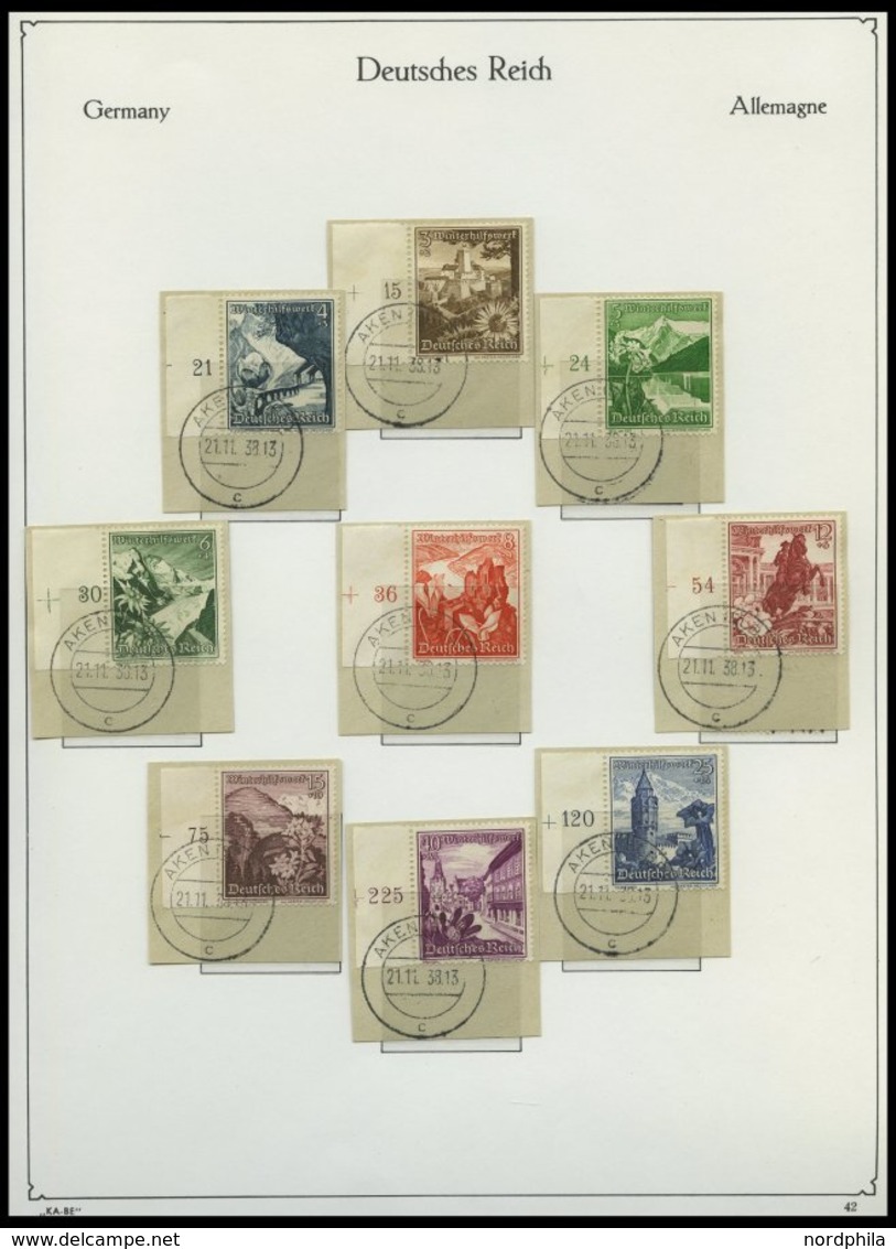 SAMMLUNGEN O,BrfStk , 1933-45, Gestempelte Sammlung Dt. Reich Im KA-BE Falzlosalbum Mit Vielen Guten Mittleren Ausgaben, - Used Stamps