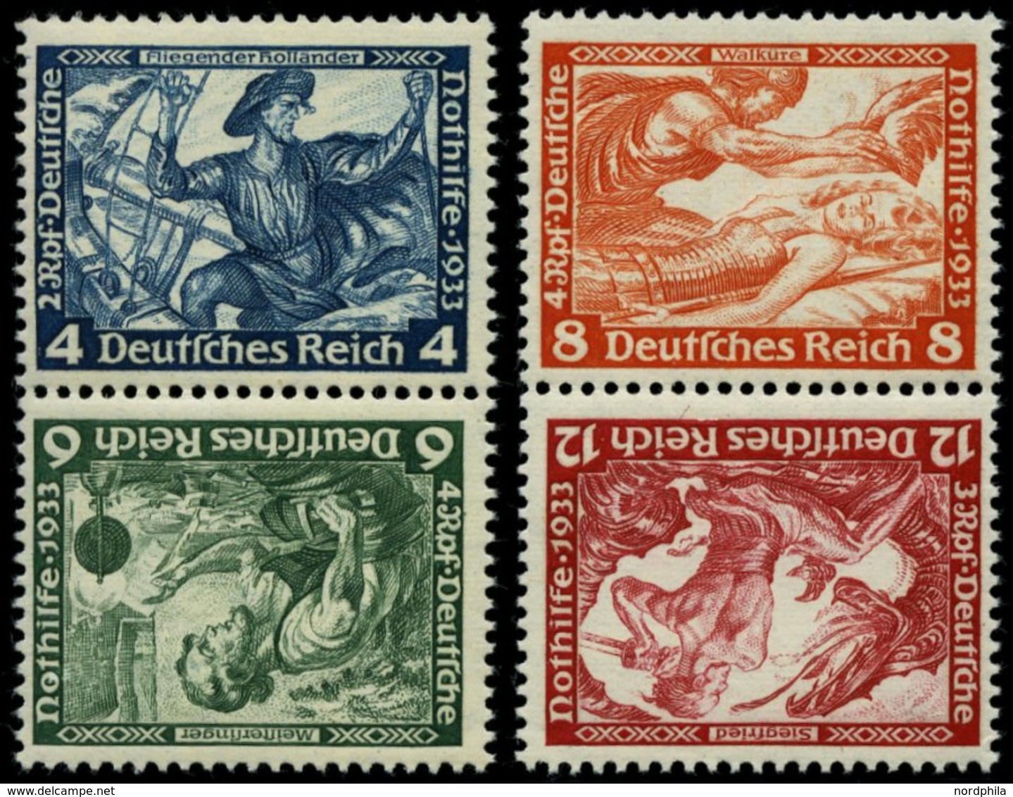 ZUSAMMENDRUCKE SK 19/20 **, 1933, Wagner 4 + 6 Und 8 + 12, Beide Kehrdrucke, Pracht, Mi. 240.- - Se-Tenant