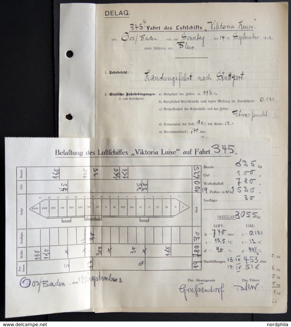ZEPPELINPOST Brief , 19.8.-29.10.1913, LZ 11 Viktoria Luise, 59 Fahrtberichte, ausgestellt von den Führern Dr. Lempertz 