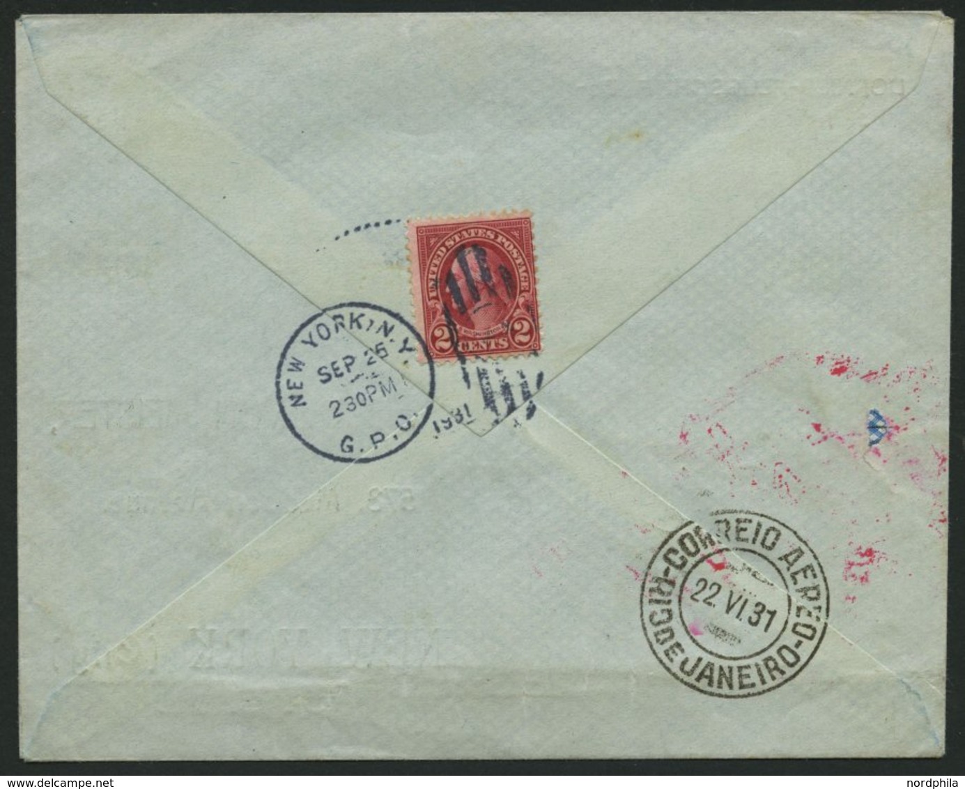 DO-X LUFTPOST DO 8 BRIEF, 3.5.1931, Deutsche Bordpostaufgabe Zum Flug Vila Cisneros-Südamerikafahrt Und Nach Nordamerika - Storia Postale