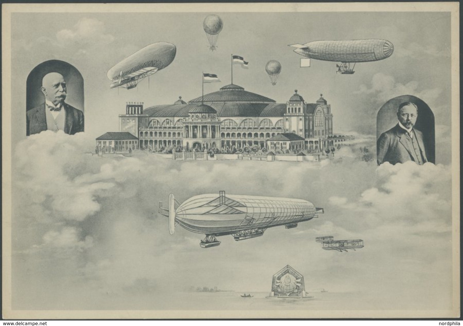 ALTE ANSICHTSKARTEN 1909, ILA Frankfurt A. M., Große Sonderkarte (20x29), Dazu Arge Zeppelinpostkatalog Deutscher Luft-G - Autres & Non Classés