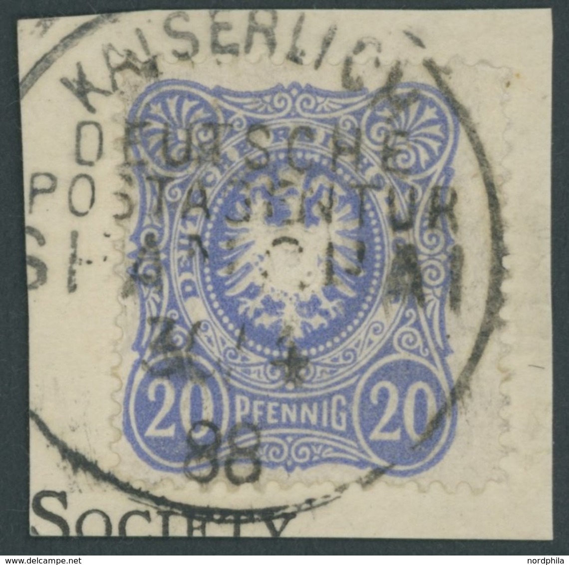 DP CHINA V 42 O, 1888, 20 Pf. Ultramarin, Stempel KDPAG SHANGHAI, Prachtbriefstück, Gepr. Dr. Steuer - Cina (uffici)