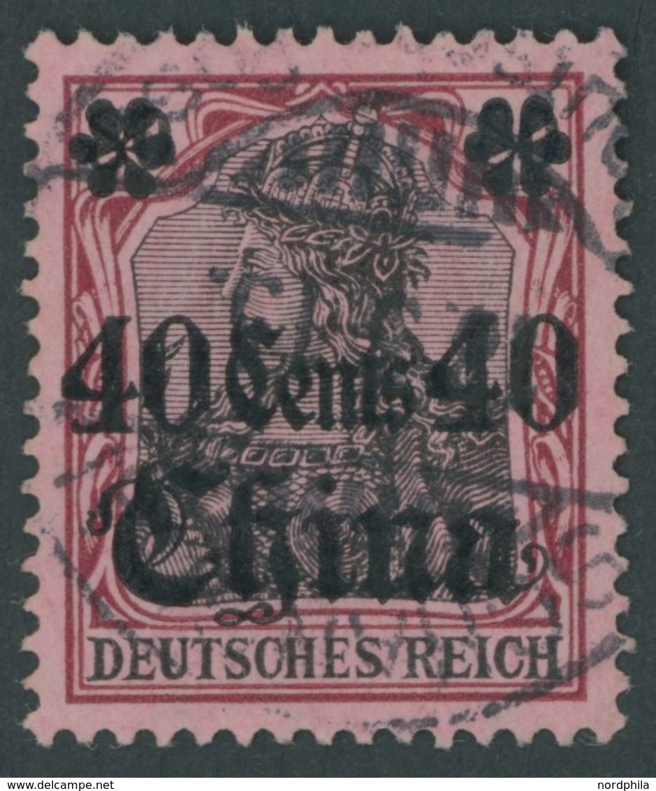 DP CHINA 43I O, 1910, 40 C. Auf 80 Pf., Mit Wz., Friedensdruck, Pracht, Mi. 65.- - Chine (bureaux)