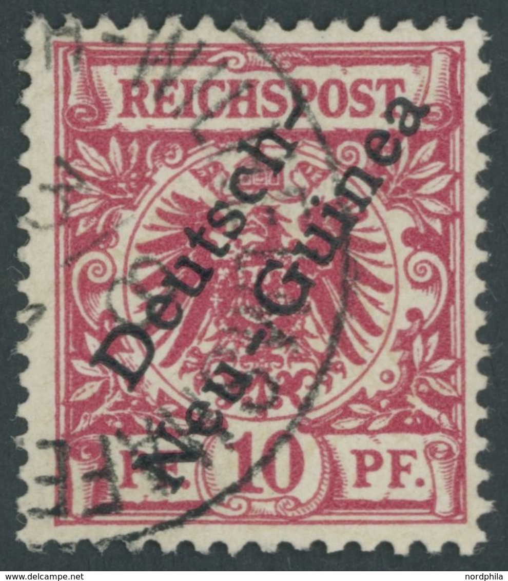 DEUTSCH-NEUGUINEA 3XII O, 1897, 10 Pf. Lebhaftlilarot Mit Aufdruckfehler C In Deutsch Verstümmelt, Pracht - Nuova Guinea Tedesca