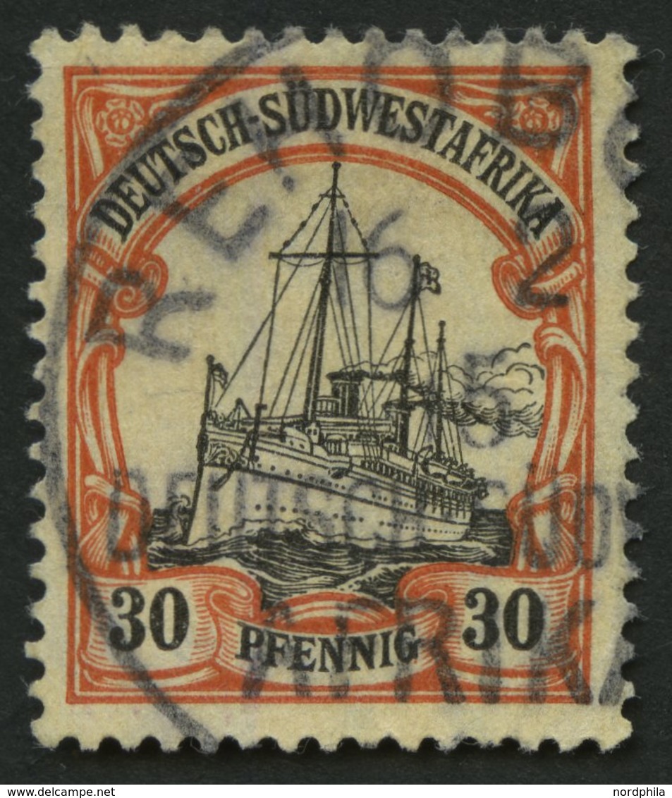 DSWA 28x O, 1911, 30 Pf. Dunkelorange/gelbschwarz Auf Chromgelb, Mit Wz., Pracht, Mi. 65.- - África Del Sudoeste Alemana