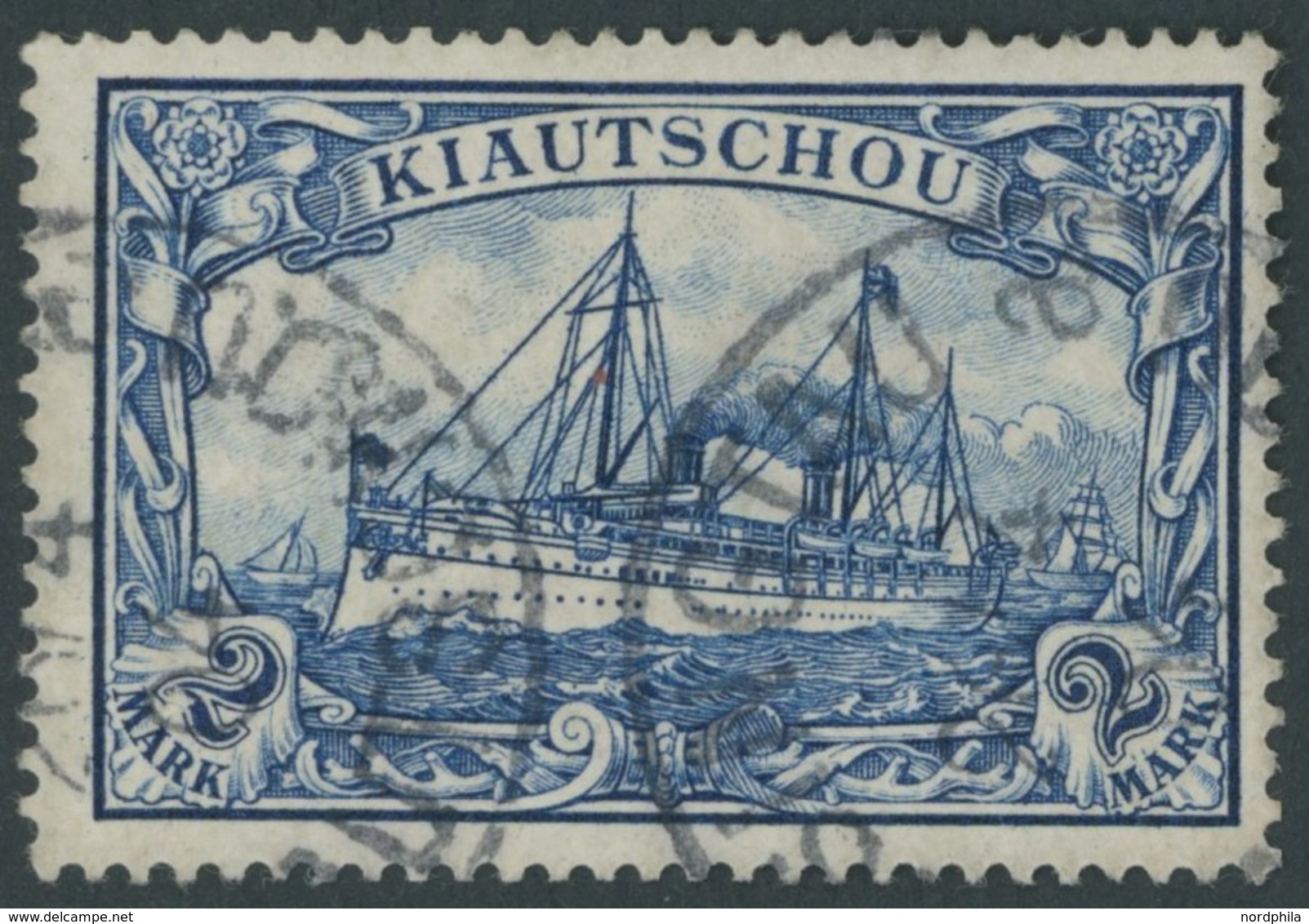 KIAUTSCHOU 15 O, 1901, 2 M. Schwärzlichblau, üblich Gezähnt Pracht, Mi. 130.- - Kiauchau