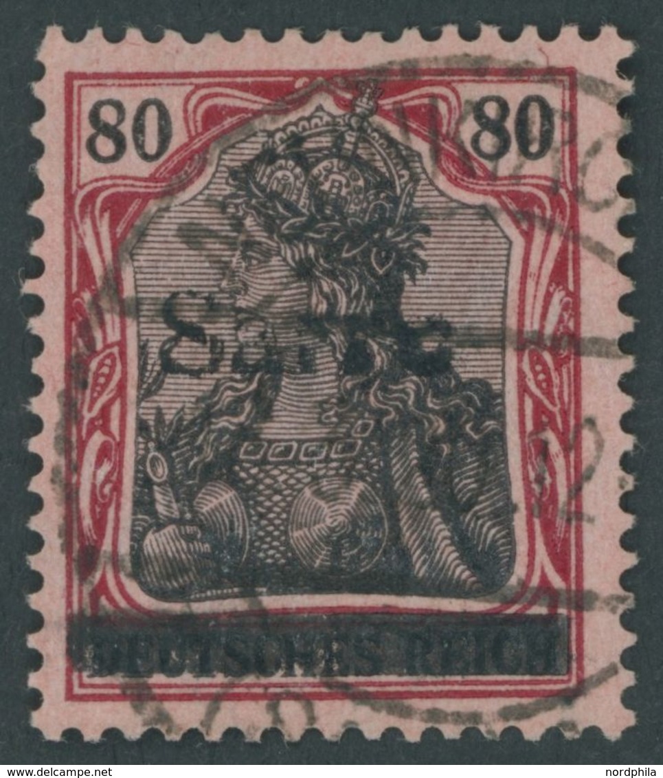 SAARGEBIET 16IIIZ O, 1920, 80 Pf. Karminrot/grauschwarz Auf Mittelgraurot, Type III, Sarre Stark Zerquetscht, Pracht, Fo - Other & Unclassified