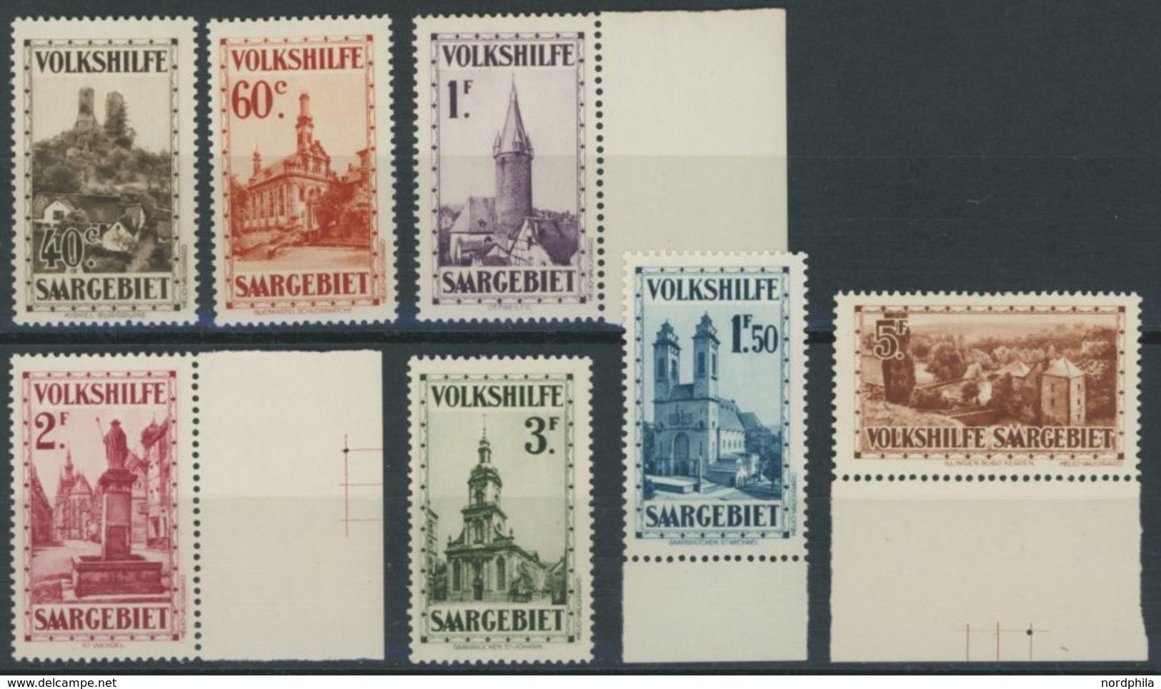 SAARGEBIET 161-67 **, 1932, Burgen Und Kirchen, Prachtsatz, Mi. 750.- - Otros & Sin Clasificación
