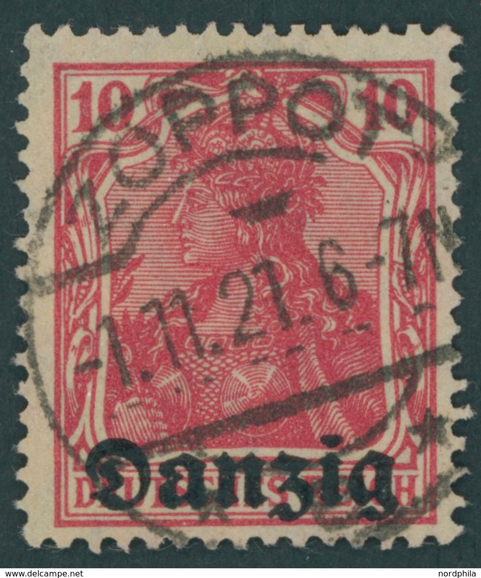 FREIE STADT DANZIG 2a O, 1920, 10 Pf, Karminrot, Pracht, Gepr. Gruber Und Infla, Mi. 150.- - Otros & Sin Clasificación