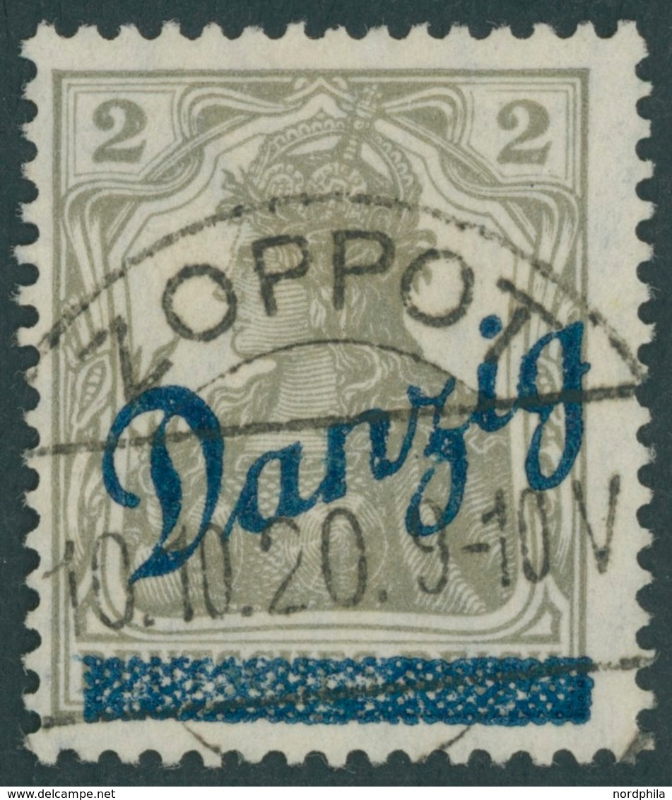 FREIE STADT DANZIG 32 O, 1920, 2 Pf. Kleiner Innendienst, Stempel ZOPPOT, Pracht, Gepr. Kniep, Mi. 240.- - Otros & Sin Clasificación