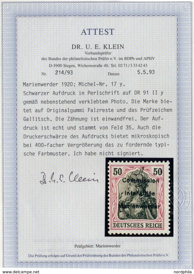 FREIE STADT DANZIG 182/3I O, 1923, 10 Pf. Auf 50 M. Und 20 Pf. Auf 100 M. Lilarot Mit Aufdruckfehler P Von Pfennige Ohne - Otros & Sin Clasificación