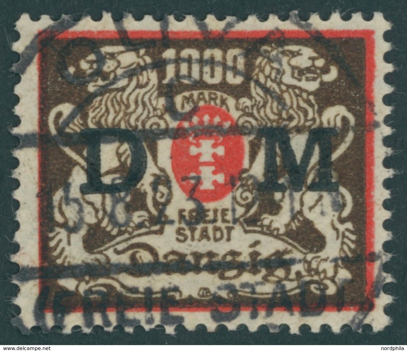 DIENSTMARKEN D 40 O, 1923, 1000 M. Rot/schwarzbraun, Pracht, Gepr. Gruber Und Infla, Mi. 120.- - Autres & Non Classés