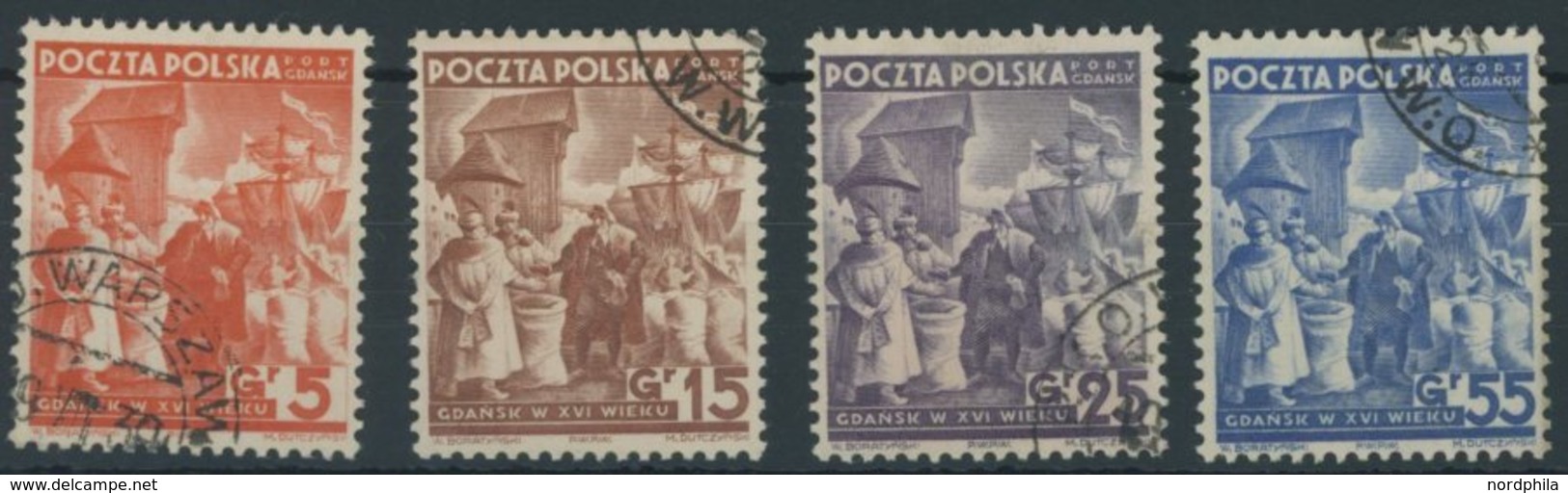 PORT GDANSK 34-37 O, 1938, Republik Polen, Prachtsatz, Mi. 110.- - Autres & Non Classés