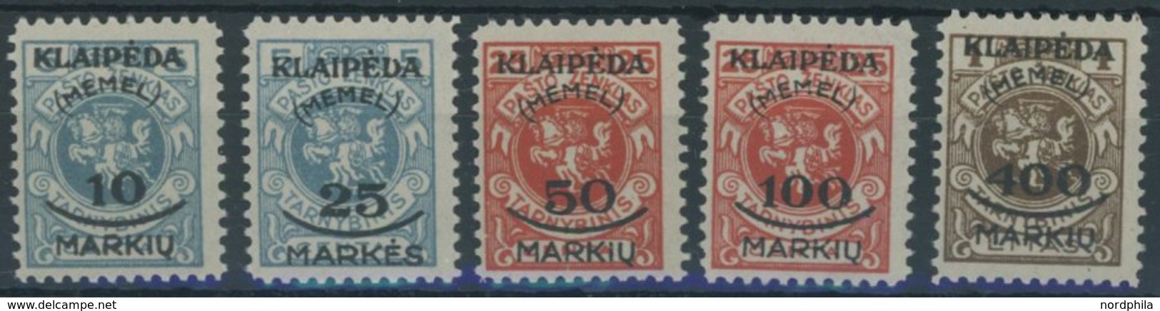 MEMELGEBIET 124-28 **, 1923, Staatsdruckerei Kowno, Postfrisch, Prachtsatz, Mi. 120.- - Memel (Klaipeda) 1923