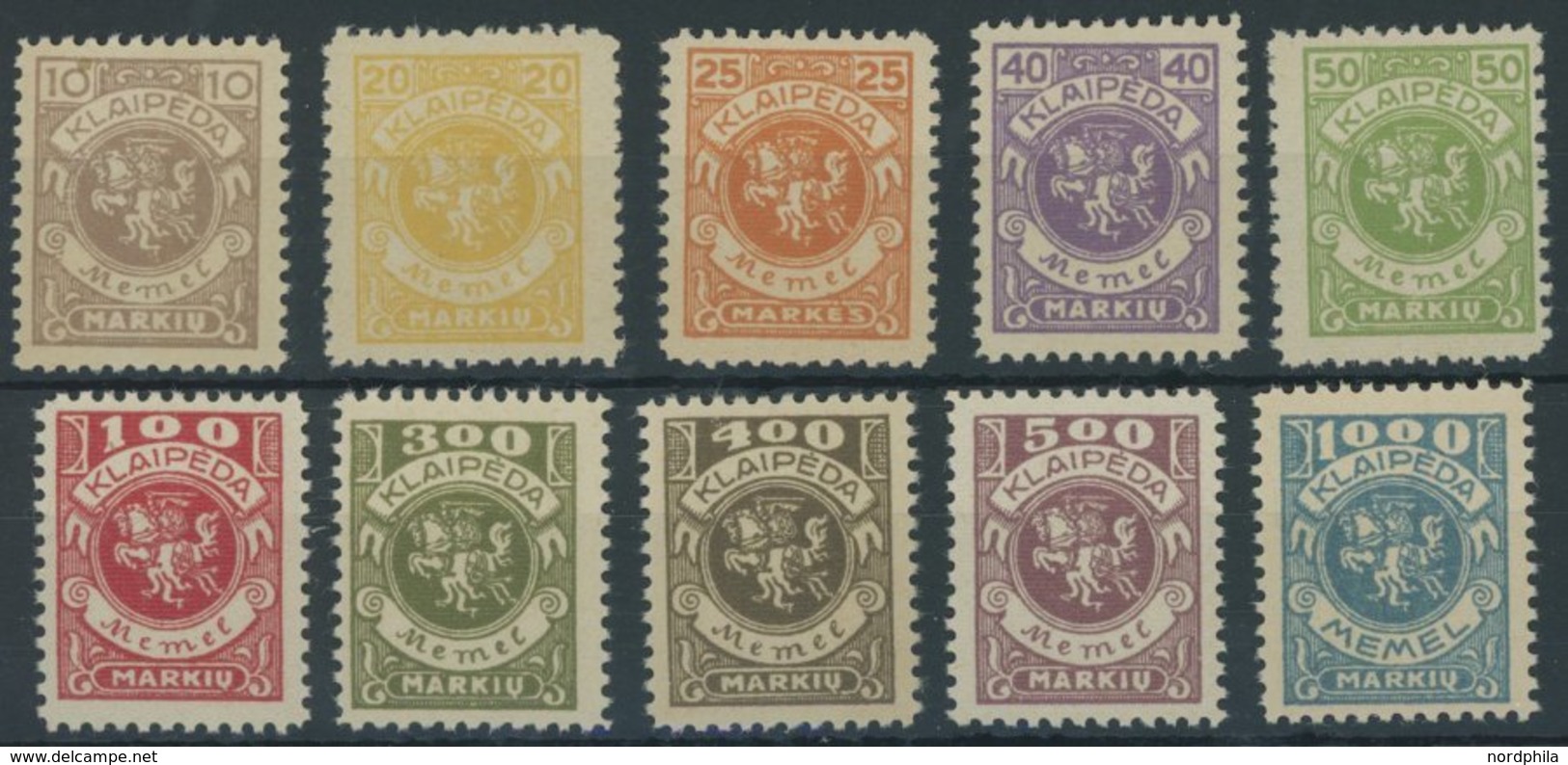 MEMELGEBIET 141-50 **, 1923, Wappenreiter, Postfrisch, Pracht, Mi. 230.- - Memel (Klaïpeda) 1923