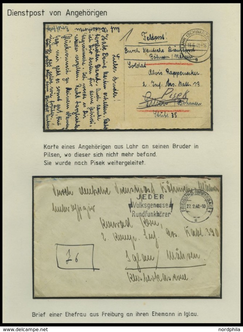 BÖHMEN UND MÄHREN Brief,** , 1939-45, interessante Sammlung Böhmen und Mähren in 2 Bänden, der Hauptwert liegt in den 60