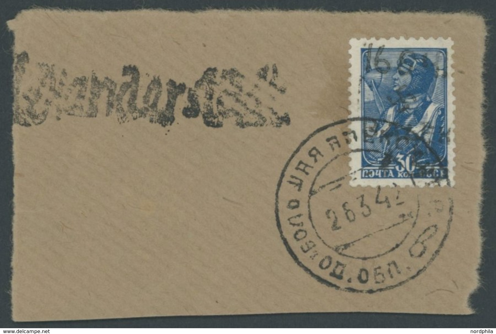 UKRAINE 7III BrfStk, 1942, 1.50 R. Auf 30 K. Dunkelviolettultramarin, Type III, Prachtbriefstück, Fotoattest Pickenpack, - Ocupación 1938 – 45