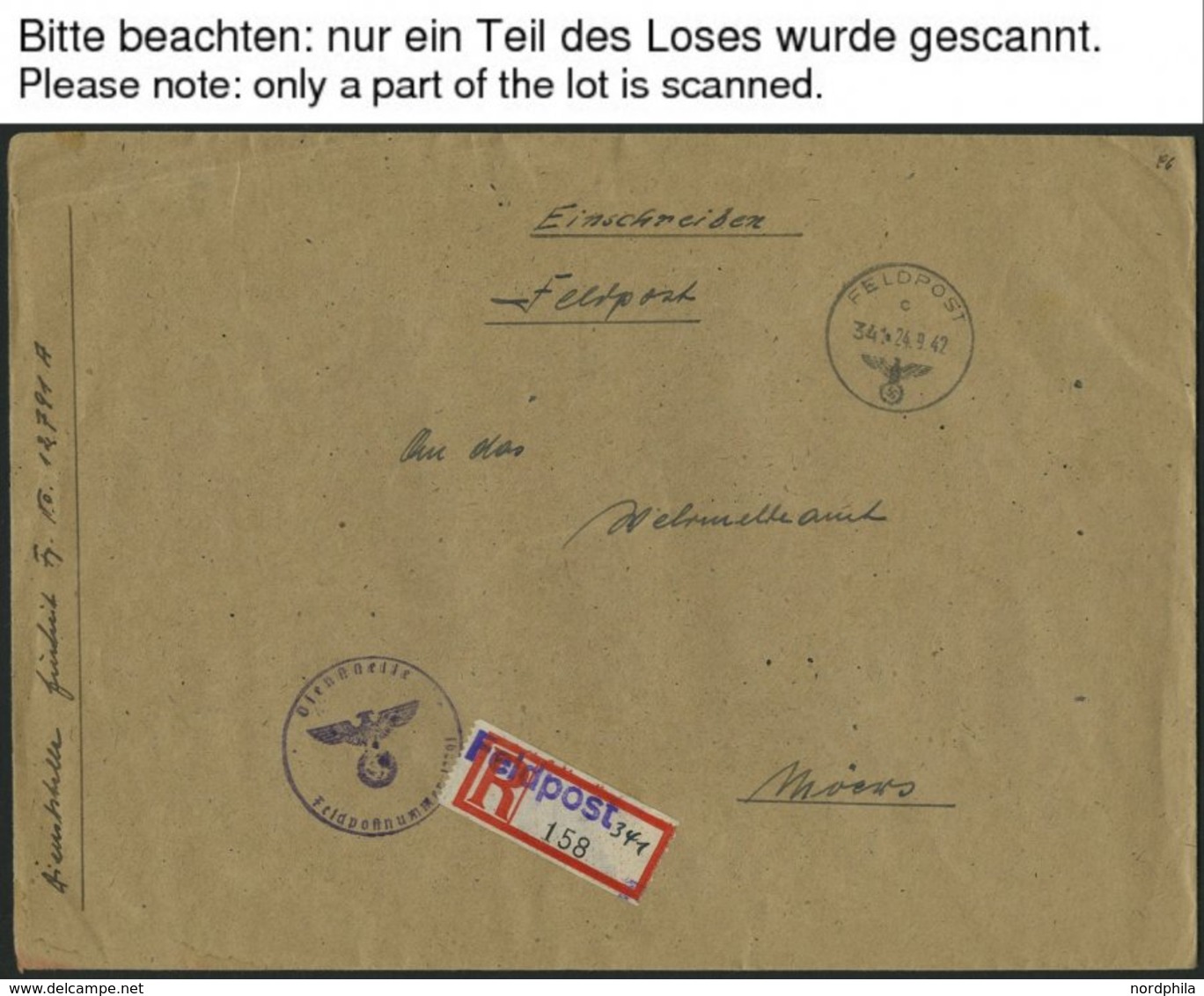 FELDPOST II. WK BELEGE 13 Verschiedene Feldpost-Einschreibbriefe, Pracht - Occupation 1938-45