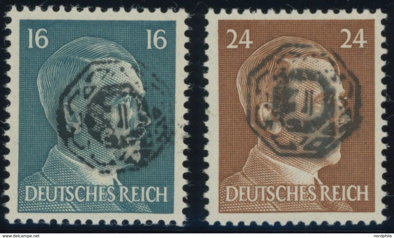 LÖBAU 12,14 **, 1945, 16 Pf. Dunkelgrünblau Und 24 Pf. Dunkelorangebraun, Postfrisch, 2 Prachtwerte, Gepr. Kunz, Mi. 110 - Other & Unclassified