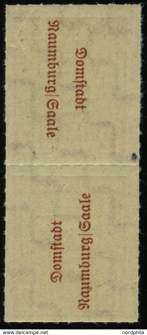 NAUMBURG 6SK **, 1946, 12 Pf. Dunkelrosarot Im Senkrechten Kehrdruckpaar Mit Beiden Typen, Pracht, Mi. 100.- - Other & Unclassified