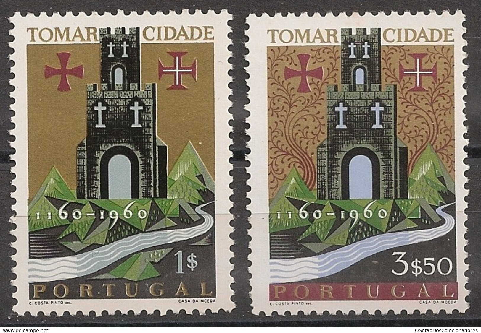 Portugal 1962 - Série Completa Cidade Tomar 881 882 - Set Complete Anniversary Of Tomar - Mint MNH** Neuf - Neufs