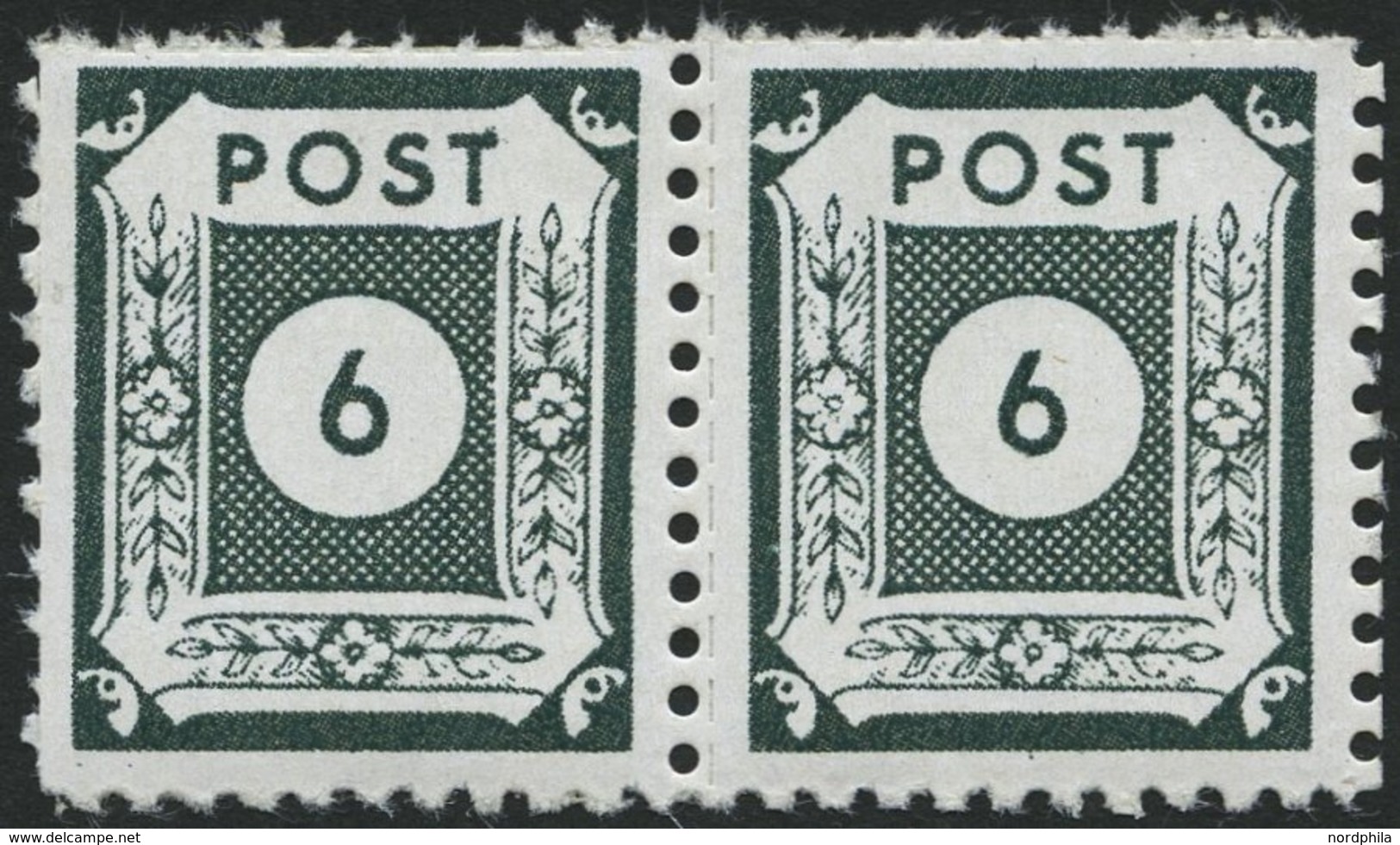 OST-SACHSEN 43BbII/DII **, 1945, 6 Pf. Schwarzblaugrün Mit Durchstich 10 Und Zusätzlicher Linienzähnung 11 Coswig Im Waa - Altri & Non Classificati