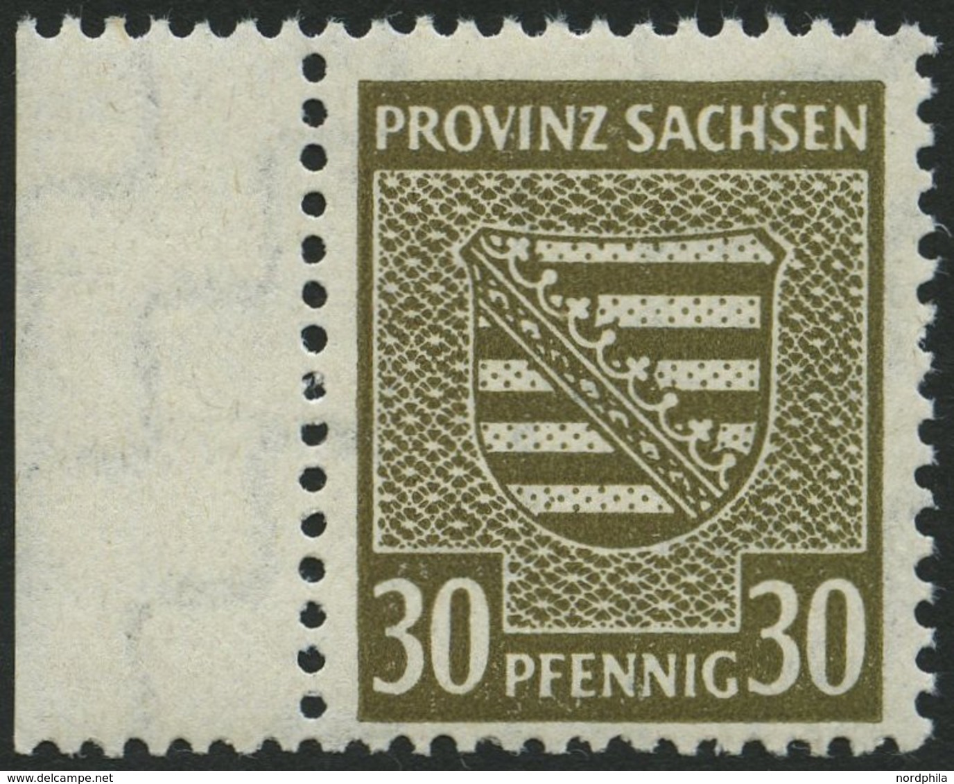 PROVINZ SACHSEN 83Xb **, 1945, 30 Pf. Bräunlicholiv, Wz. 1X, Pracht, Gepr. Ströh, Mi. 80.- - Autres & Non Classés