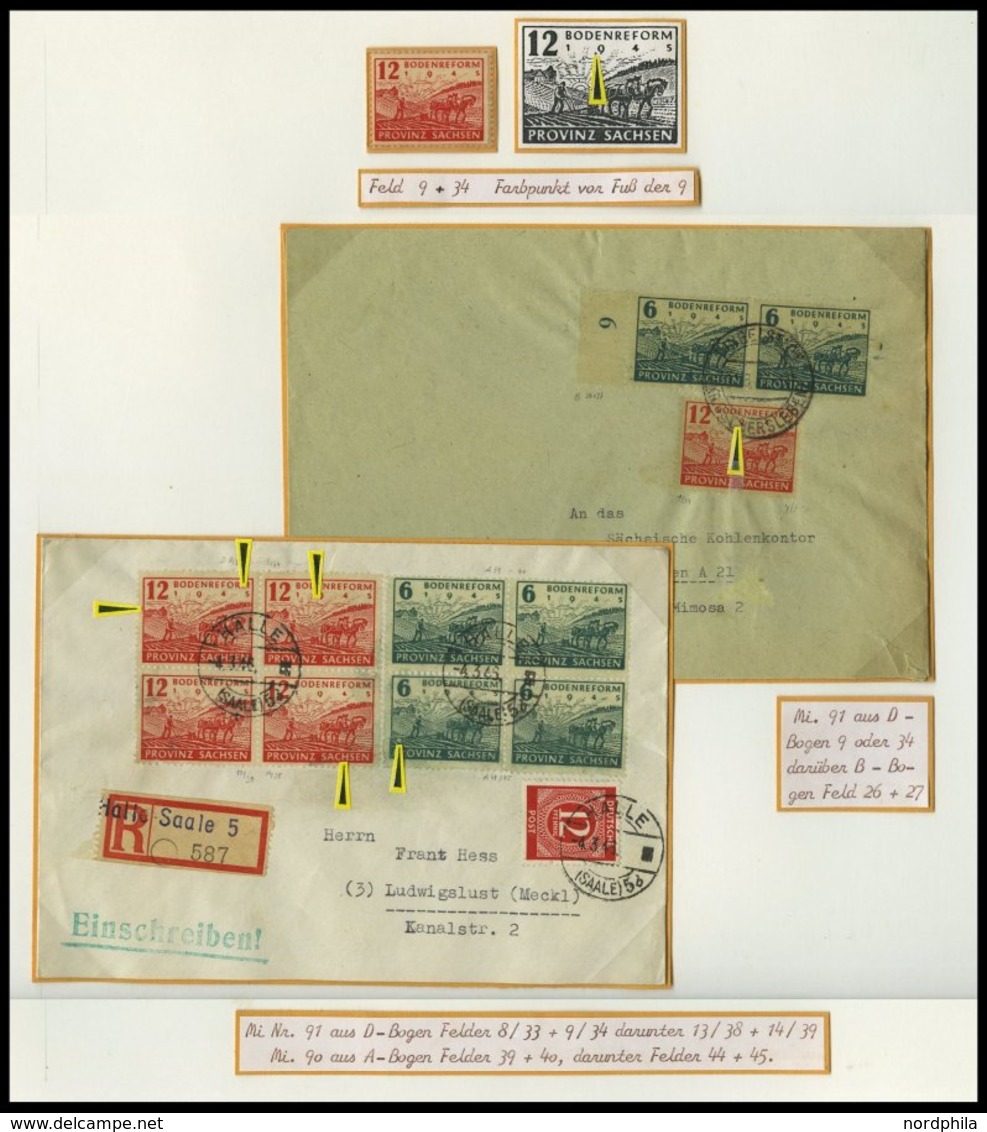 PROVINZ SACHSEN 90/1 Brief,o, *, Spezialsammlung Bodenreform auf Zigarettenpapier, 2-bändige interessante Forschungssamm