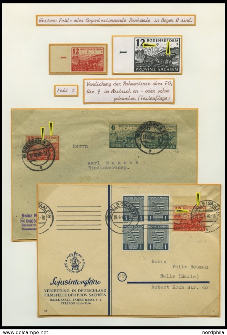 PROVINZ SACHSEN 90/1 Brief,o, *, Spezialsammlung Bodenreform auf Zigarettenpapier, 2-bändige interessante Forschungssamm