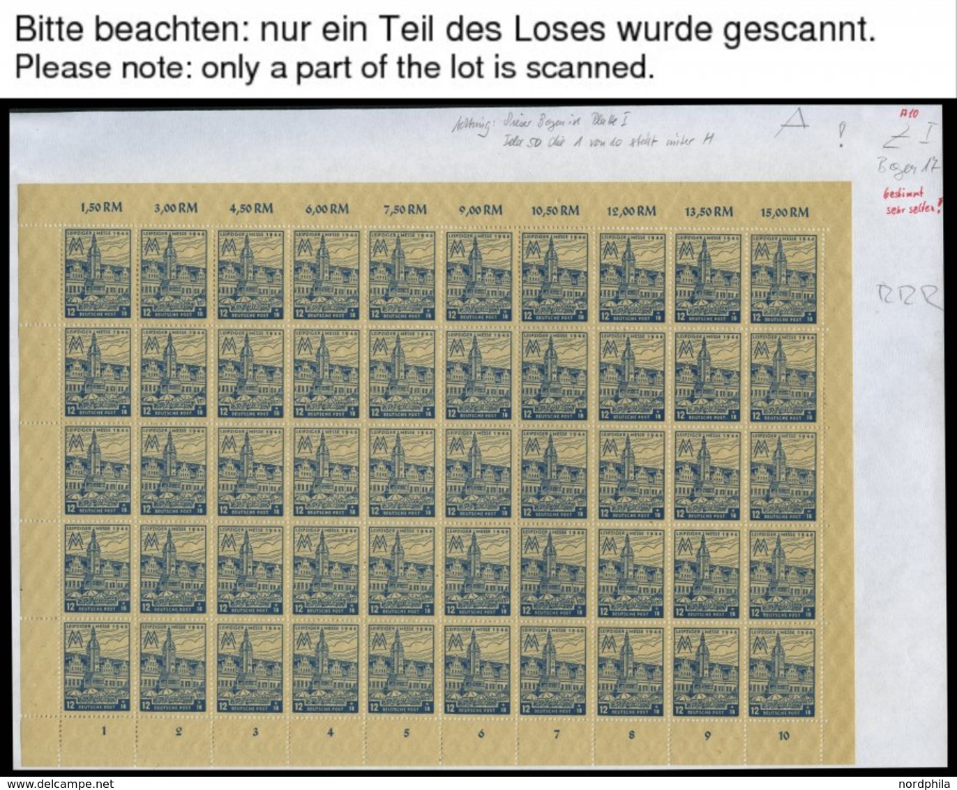 WEST-SACHSEN 162-65A/B **, Leipziger Messe (Mi.Nr. 162-65 AX,Y,Z Und 162-65 BX), Umfangreiche Forschungssammlung Mit 223 - Otros & Sin Clasificación