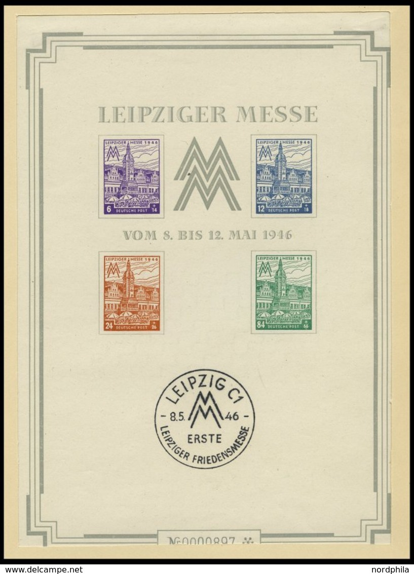 WEST-SACHSEN Bl. 5SX (*), 1946, Großblock Leipziger Messe, Wz. 1X, Type I, Mit Schutzhülle, Pracht, Mi. (500.-) - Altri & Non Classificati