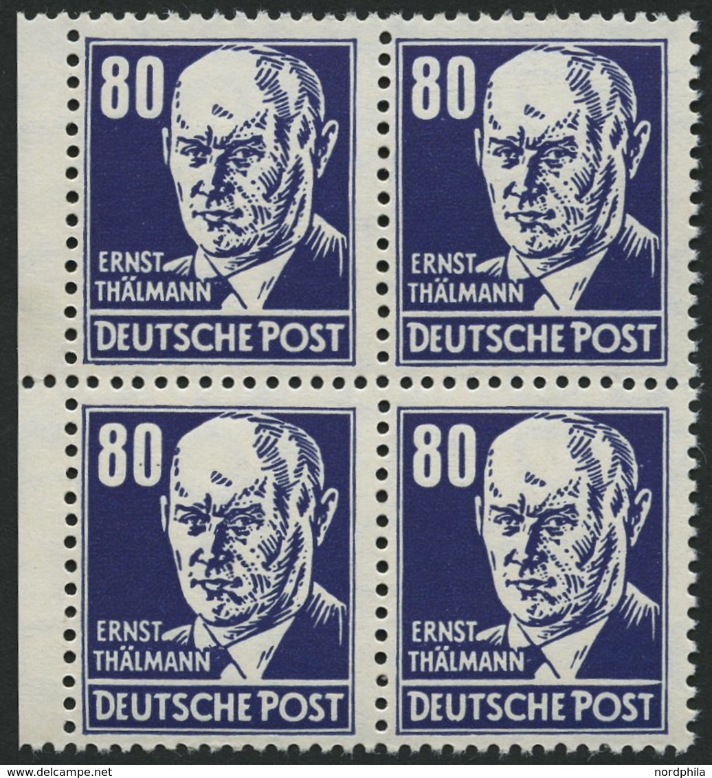 DDR 339PFIV **, 1952, 80 Pf. Thälmann Mit Plattenfehler T Von Post Rechts Spitz Und Weiße Einfassungslinie Rechts Vereng - Other & Unclassified