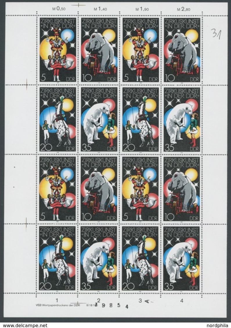 DDR 2364-67KB **, 1978, Zirkuskunst Im Zusammendruckbogen, 1x Gefaltet, Postfrisch, Pracht, Mi. 85.- - Altri & Non Classificati