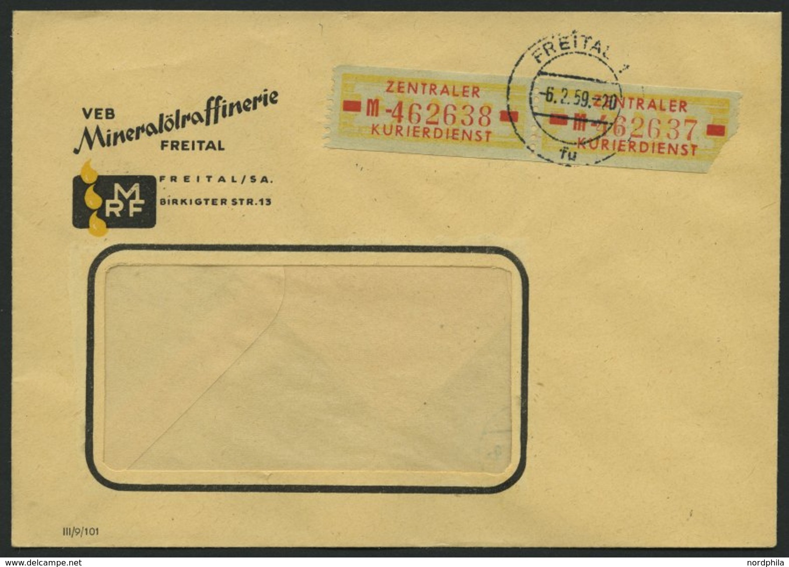 DIENSTMARKEN B D 18IIM BRIEF, 1958, 10 Pf. Mittelbraungelb/dunkelgelblichrot Auf Hellolivgrau, Type II, Buchstabe M, Auf - Otros & Sin Clasificación