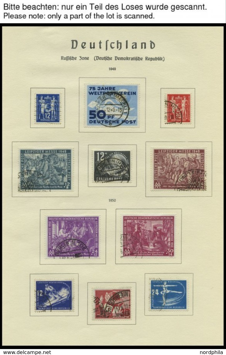 SAMMLUNGEN O, Gestempelter Sammlungsteil DDR Von 1949-55, Bis Auf Block 7,8/9 Und 13 Sowie Mi.Nr. 327-41 Komplett, Fast  - Autres & Non Classés