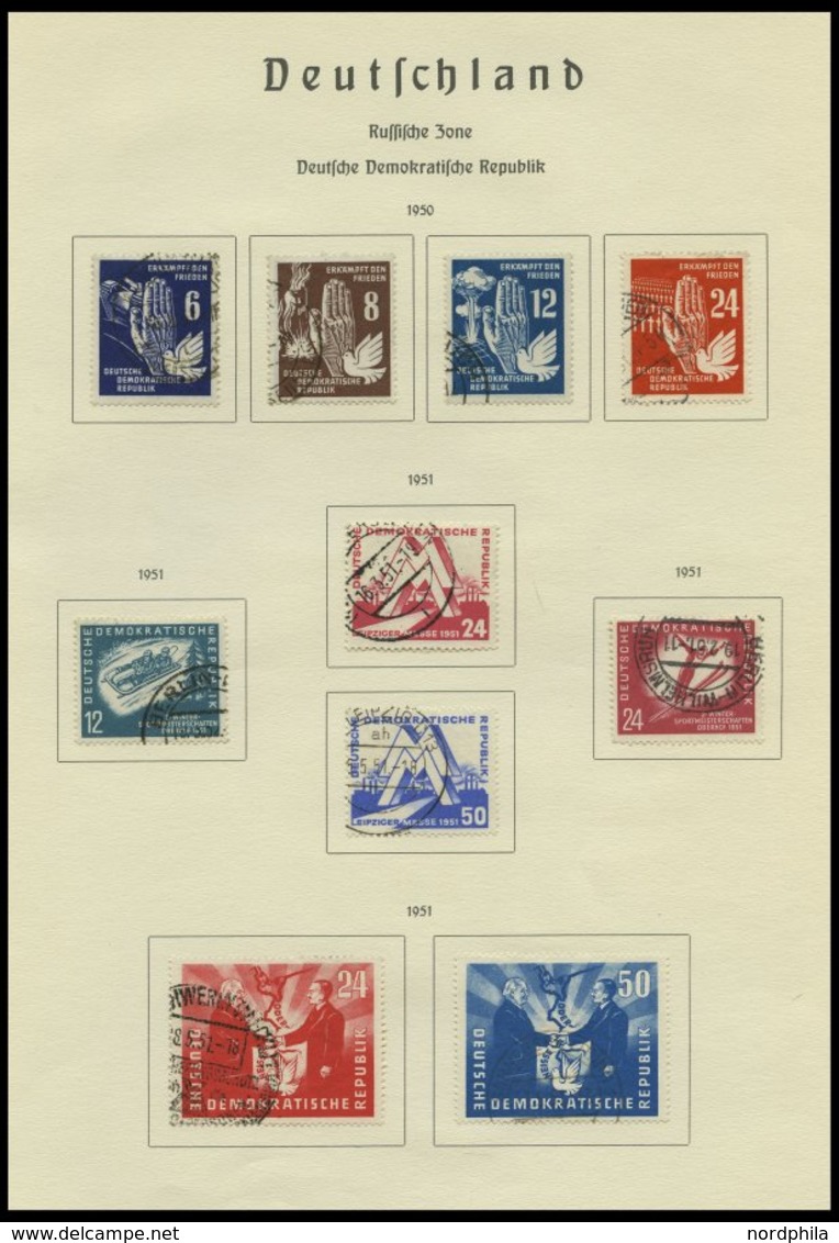 SAMMLUNGEN O, Gestempelter Sammlungsteil DDR Von 1949-55, Bis Auf Block 7,8/9 Und 13 Sowie Mi.Nr. 327-41 Komplett, Fast  - Altri & Non Classificati