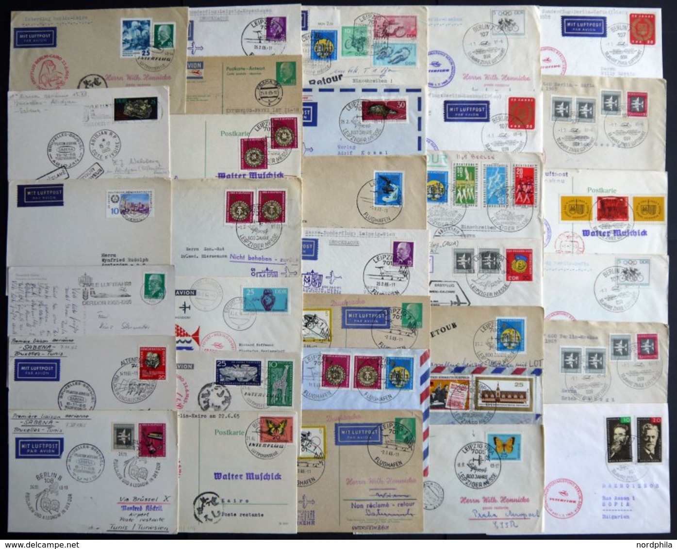 LOTS 1965, 32 Meist Verschiedene Flugpostbelege, überwiegend Eröffnungs-und Sonderflüge, Pracht - Other & Unclassified