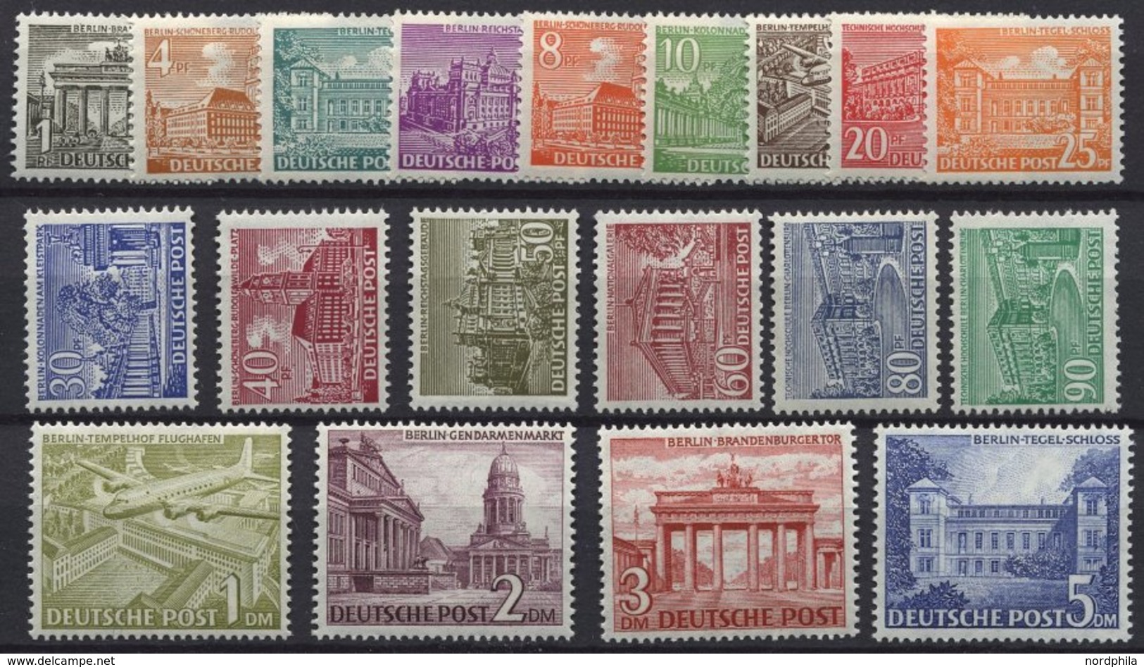 BERLIN 42-60 **, 1949, Bauten, Prachtsatz, Mi. 750.- - Autres & Non Classés