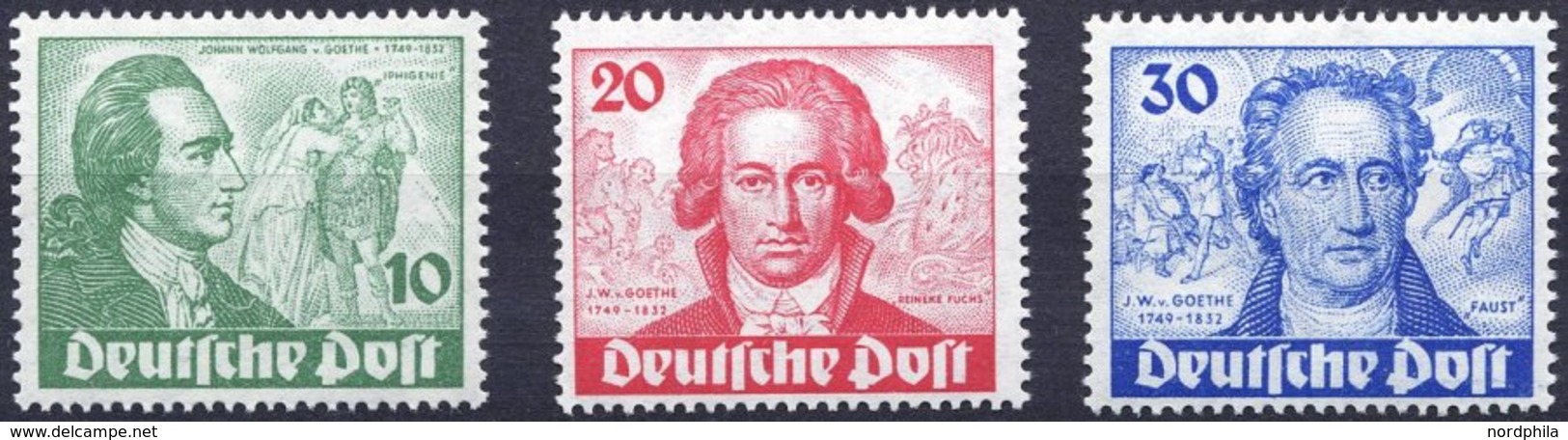 BERLIN 61-63 **, 1949, Goethe, Prachtsatz, Mi. 320.- - Other & Unclassified