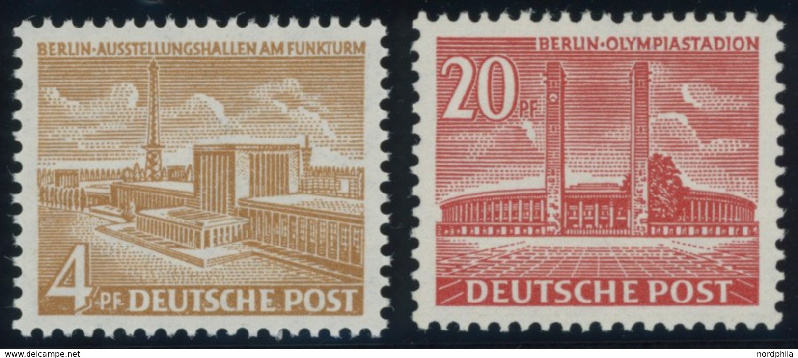 BERLIN 112/3 **, 1953/4, 4 Und 20 Pf. Berliner Bauten, Postfrisch, Pracht, Mi. 70.- - Other & Unclassified
