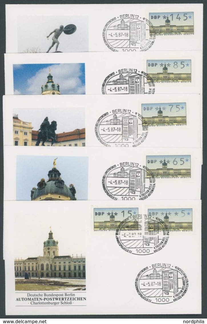 AUTOMATENMARKEN VS 1-3 BRIEF, 1987/9, 3 Komplette Sätze Auf FDC`s, Pracht - Storia Postale