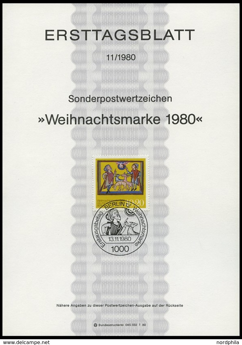 ERSTTAGSBLÄTTER 614-36 BrfStk, 1980, Kompletter Jahrgang, ETB 1 - 11/80, Pracht - Altri & Non Classificati