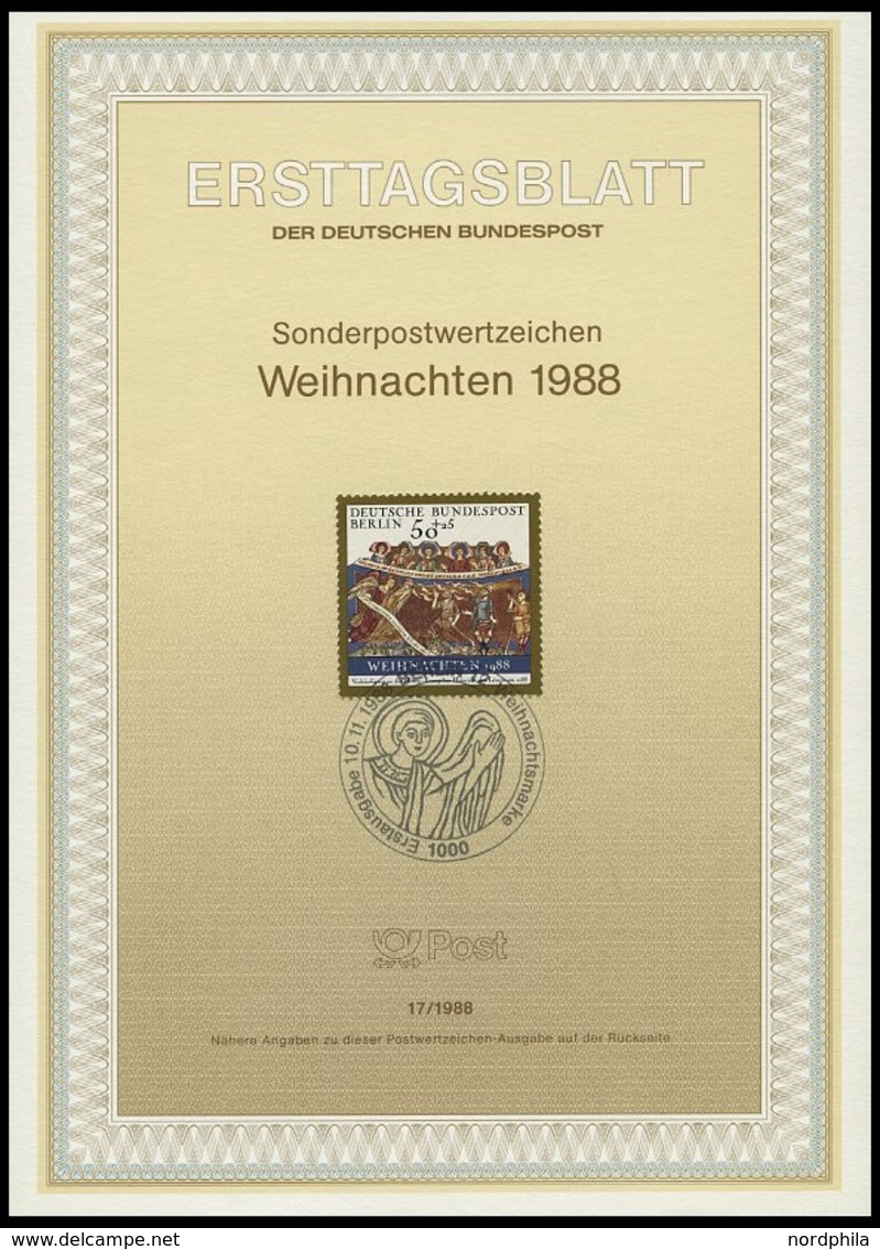 ERSTTAGSBLÄTTER 798-829 BrfStk, 1988, Kompletter Jahrgang, ETB 1 - 17/88, Pracht - Otros & Sin Clasificación