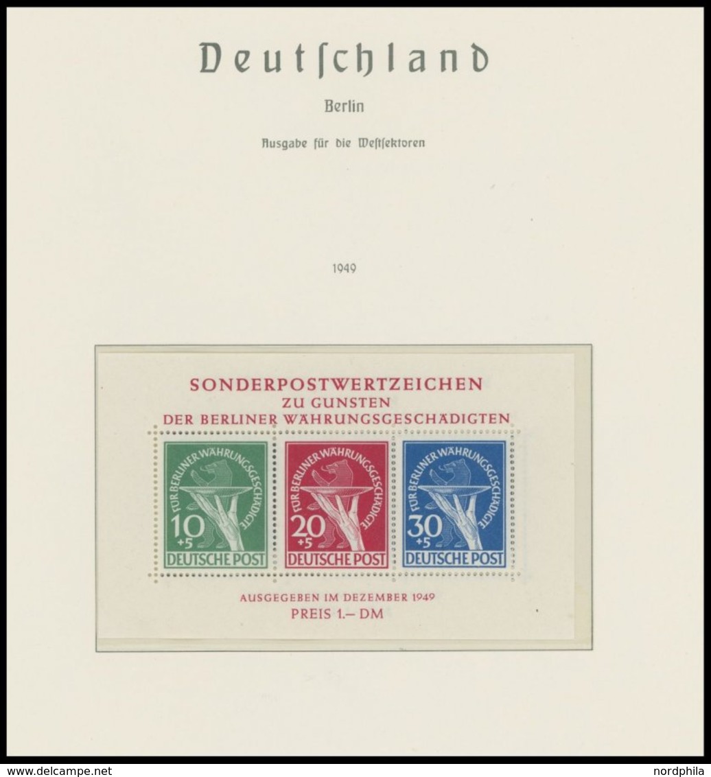 SAMMLUNGEN **, 1948-90, komplette postfrische saubere Sammlung Berlin im Leuchtturm Falzlosalbum, Rot- und Schwarzaufdru