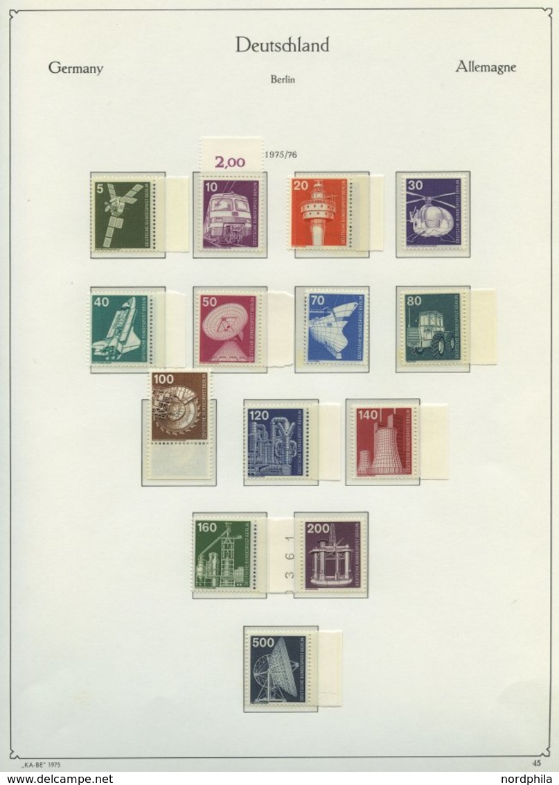 SAMMLUNGEN **, Komplette Postfrische Sammlung Berlin Von 1974-81 Auf KA-BE-Falzlosseiten, Prachterhaltung - Altri & Non Classificati