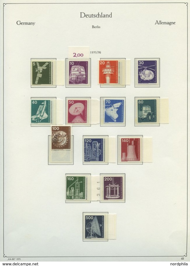SAMMLUNGEN **, Komplette Postfrische Sammlung Berlin Von 1974-81 Auf KA-BE-Falzlosseiten, Prachterhaltung - Other & Unclassified